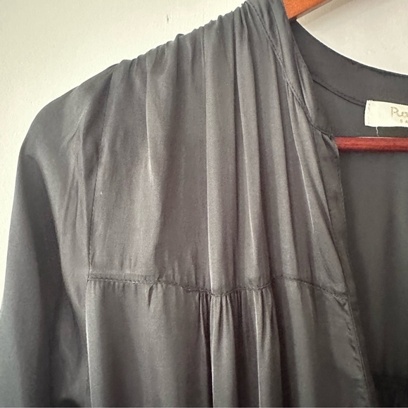 RABENS SALONER VERA Solid wrap over dress L/S Dark Navy Blue Minimalist Small - Picture 7 of 16